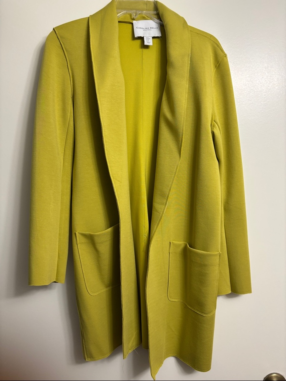 NWOT! Carolina Belle Lime Green Open-Front Long Jacket